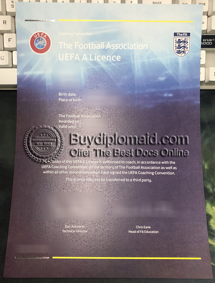 UEFA coaching licences Certificate