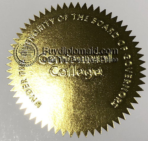 Centennial College Diploma seal