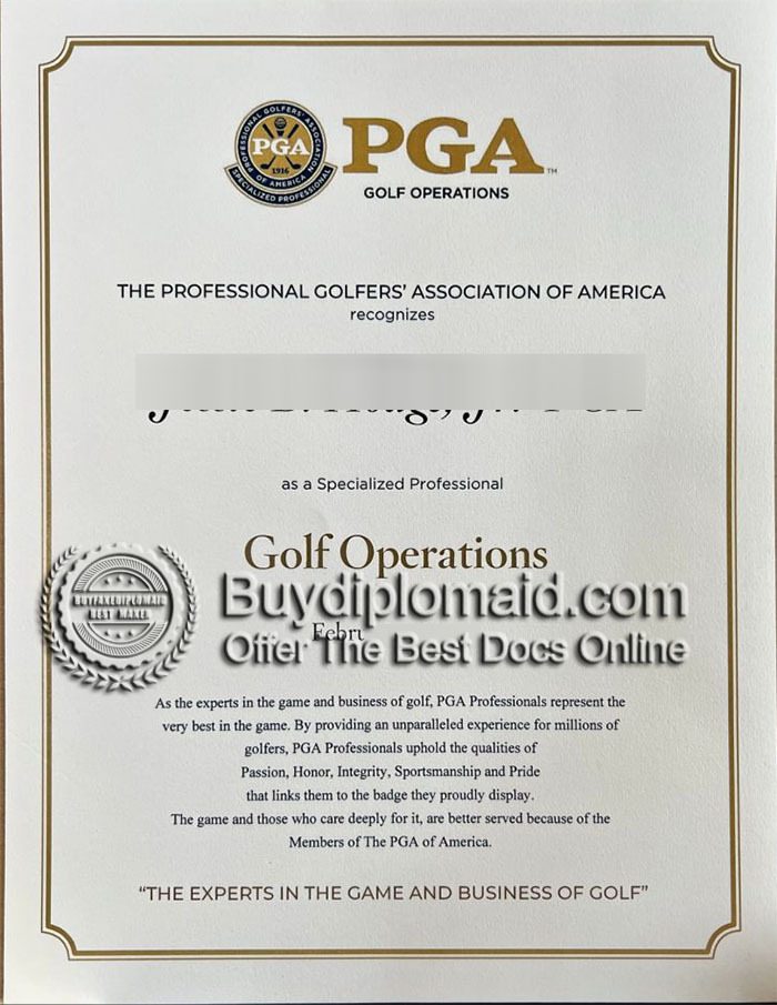 buy fake PGA certificates 