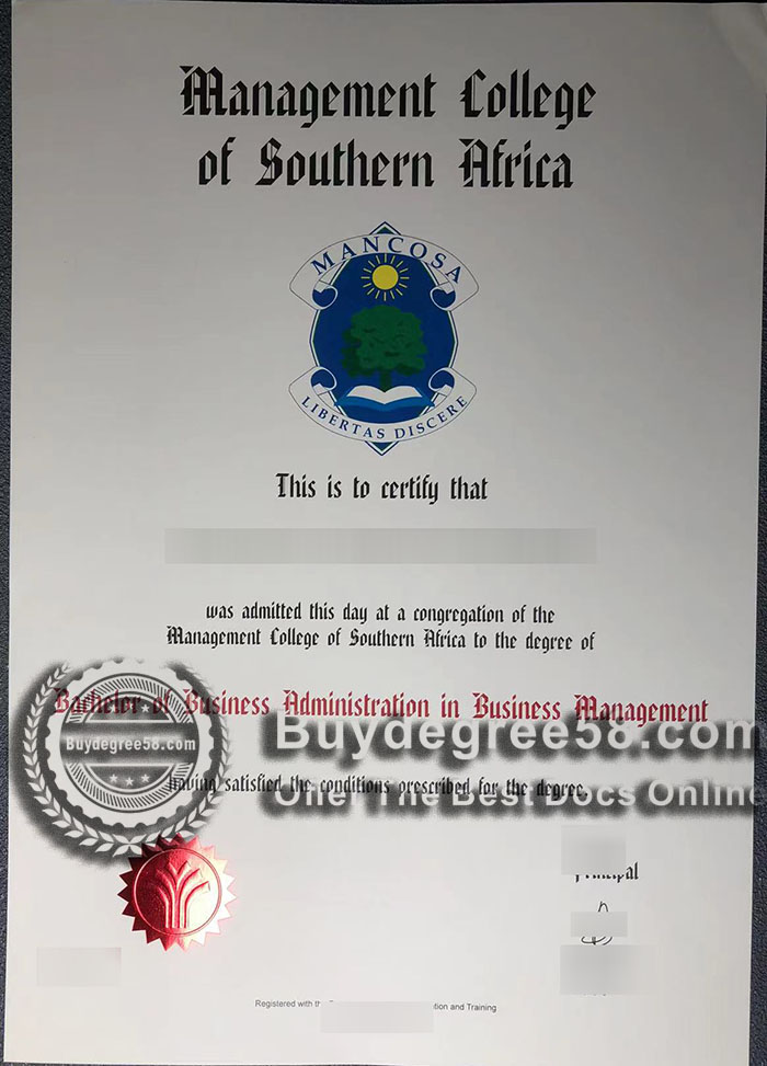 fake MANCOSA certificate