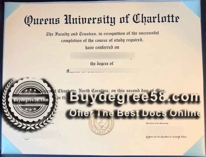 fake Queens University of Charlotte diploma