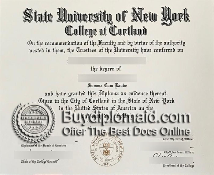 fake SUNY Cortland College degree