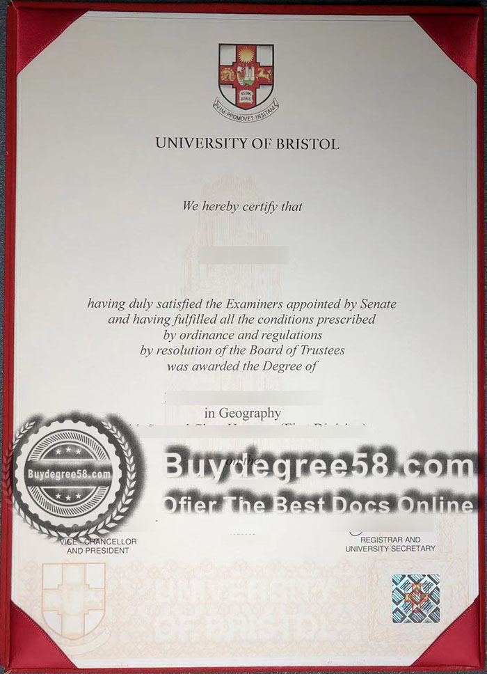 fake University of Bristol diploma