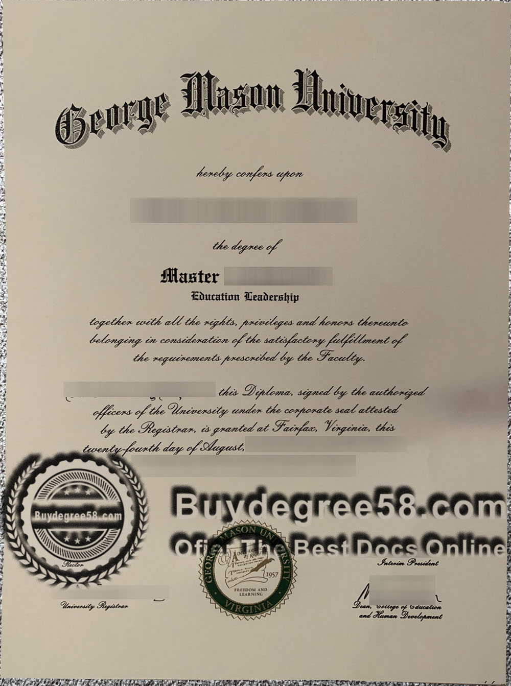 George Mason University degree
