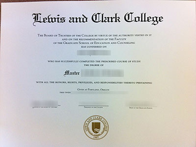 Lewis & Clark College diploma