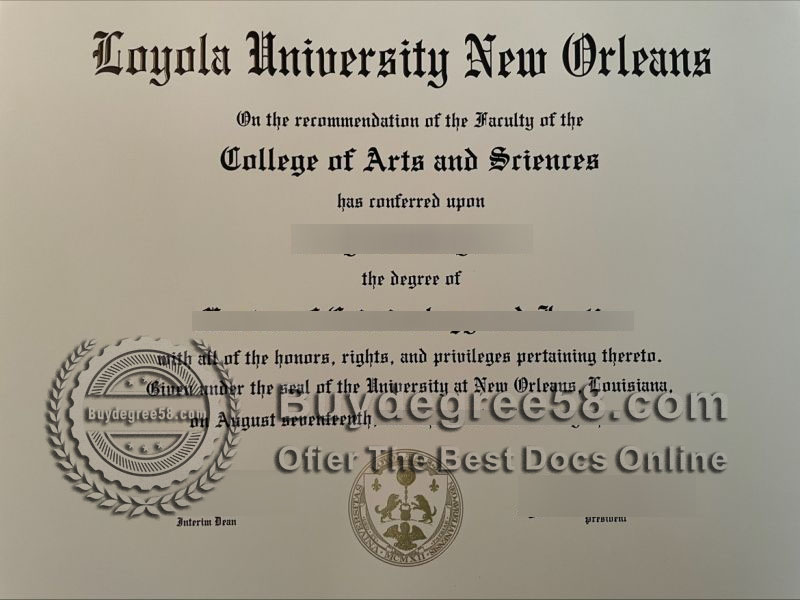 Loyola University New Orleans diploma