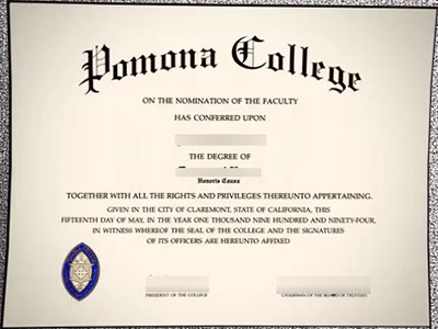Pomona College diploma
