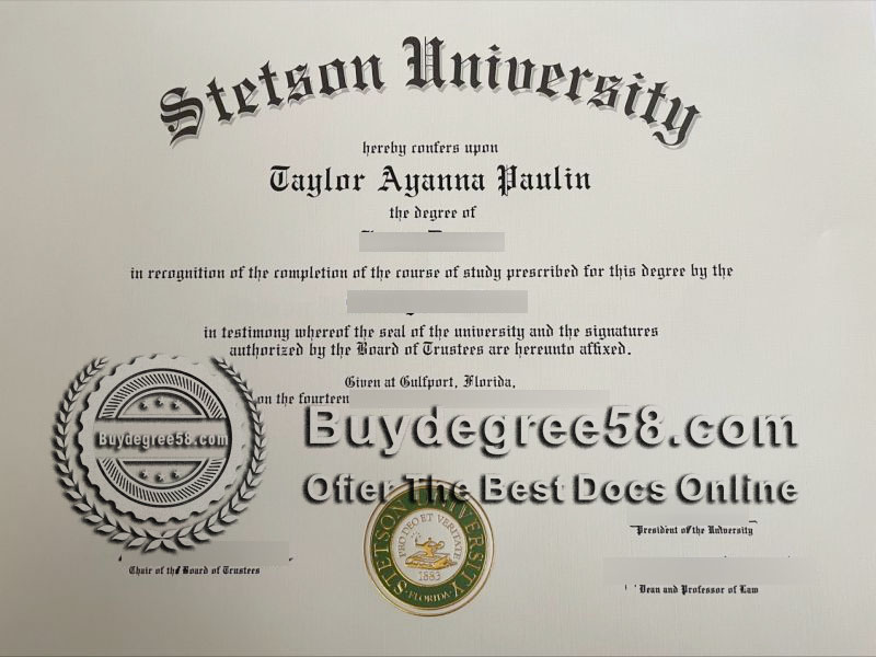 Stetson University diploma