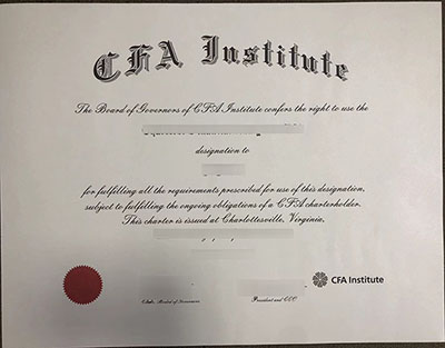 fake CFA Institute certificate