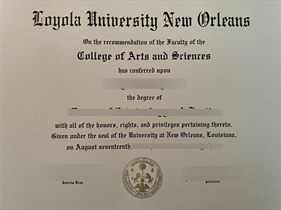 fake Loyola University New Orleans degree