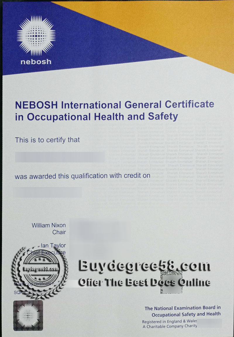 fake NEBOSH International General Certificate in Occupational Health and Safety